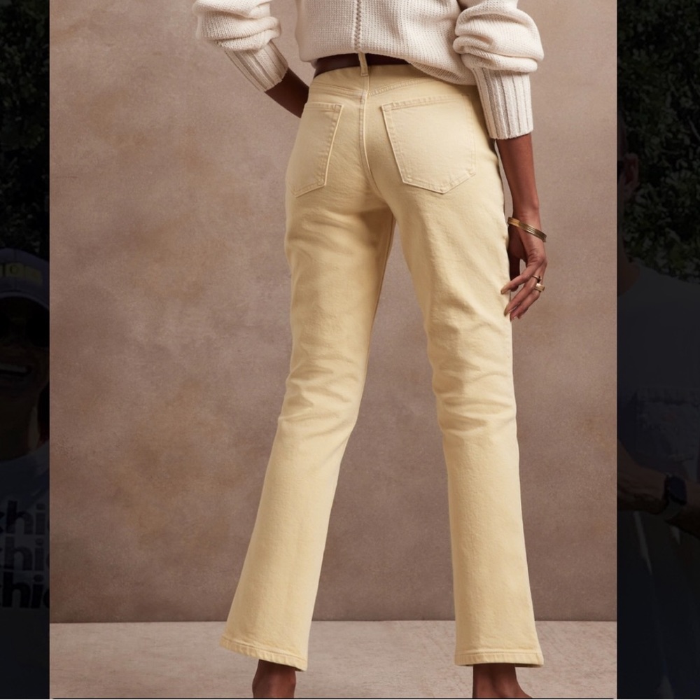 NWT BANANA REPUBLIC SOFT ORGANIC COTTON HIGH RISE STRAIGHT ANKLE JEAN - 29
